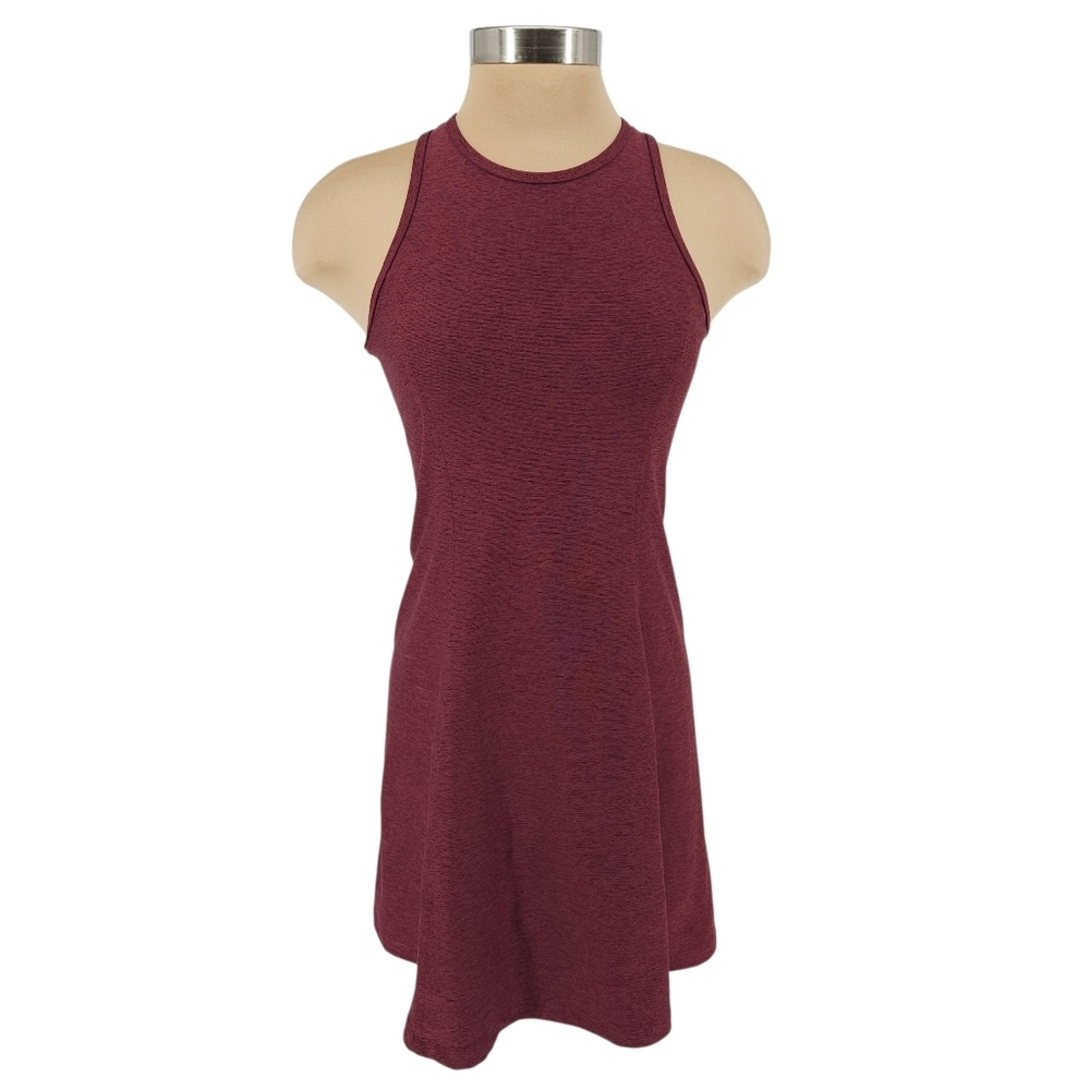 Outdoor Voices Athena Tennis Dress Athletic Fit Flare Burgundy Stretch Large